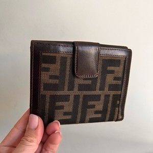 Fendi Zucca Leather Canvas Monogram bifold Wallet